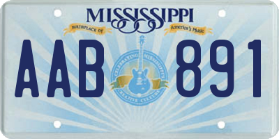 MS license plate AAB891