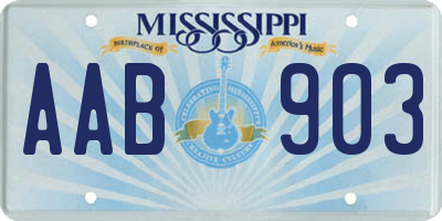 MS license plate AAB903