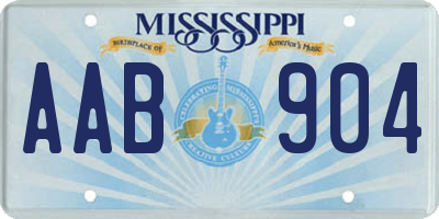 MS license plate AAB904