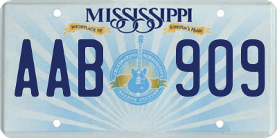 MS license plate AAB909