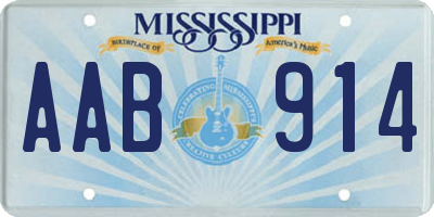 MS license plate AAB914