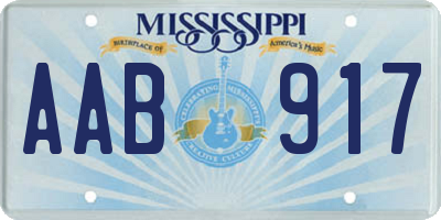 MS license plate AAB917