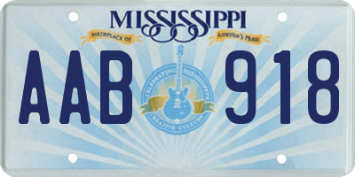 MS license plate AAB918