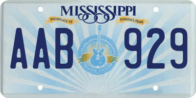 MS license plate AAB929