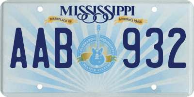 MS license plate AAB932