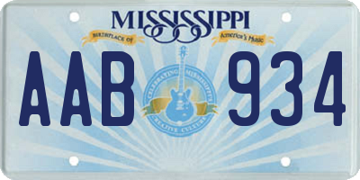 MS license plate AAB934