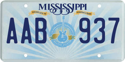 MS license plate AAB937