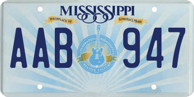 MS license plate AAB947