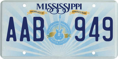 MS license plate AAB949