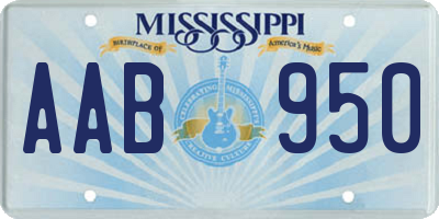 MS license plate AAB950