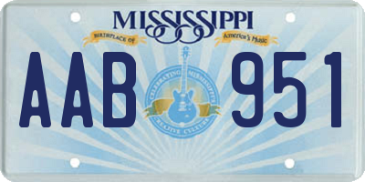 MS license plate AAB951