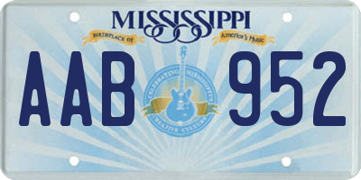 MS license plate AAB952