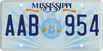 MS license plate AAB954