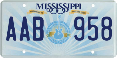 MS license plate AAB958