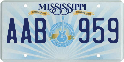 MS license plate AAB959