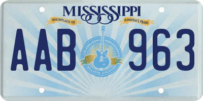 MS license plate AAB963