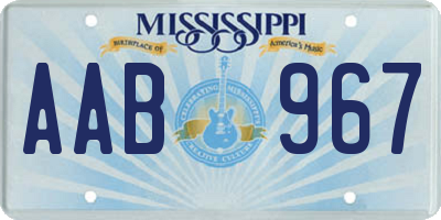MS license plate AAB967