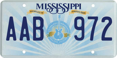 MS license plate AAB972