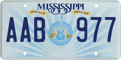 MS license plate AAB977