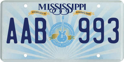 MS license plate AAB993