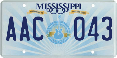 MS license plate AAC043