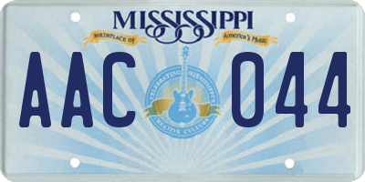 MS license plate AAC044