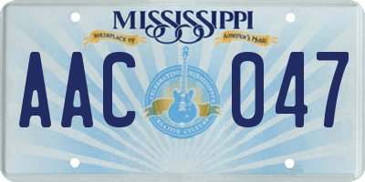 MS license plate AAC047