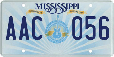 MS license plate AAC056