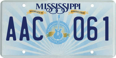 MS license plate AAC061
