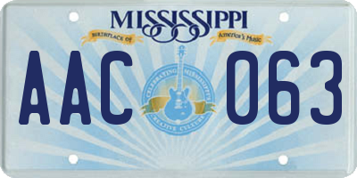 MS license plate AAC063