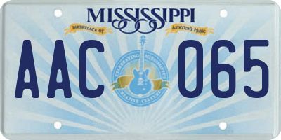 MS license plate AAC065