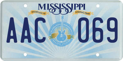 MS license plate AAC069