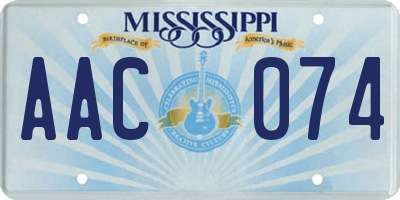 MS license plate AAC074