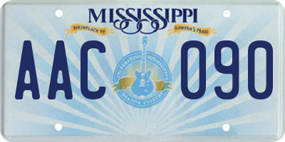 MS license plate AAC090