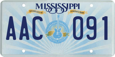 MS license plate AAC091