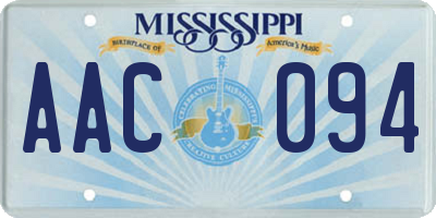 MS license plate AAC094