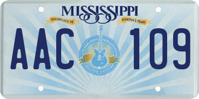 MS license plate AAC109
