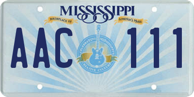 MS license plate AAC111