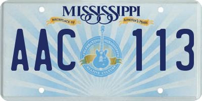 MS license plate AAC113