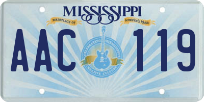 MS license plate AAC119