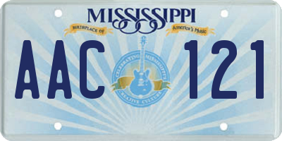 MS license plate AAC121