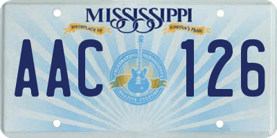 MS license plate AAC126