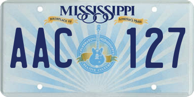 MS license plate AAC127