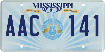 MS license plate AAC141