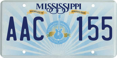 MS license plate AAC155