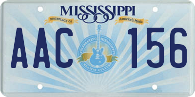 MS license plate AAC156