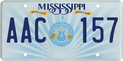 MS license plate AAC157