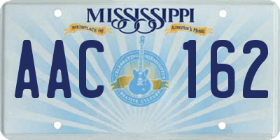 MS license plate AAC162