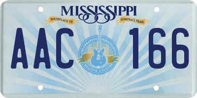 MS license plate AAC166