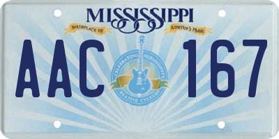 MS license plate AAC167